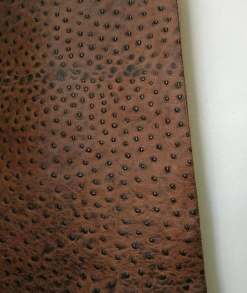 Galanterinė oda - ruda, stručio imitacija, 1mm, 95x67 - Image 2