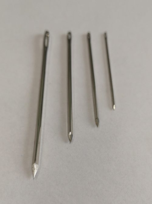 Leather Stitching Needles, Stainless Steel, Triangular Shaped Pin, 4 Different Sizes - Image 2