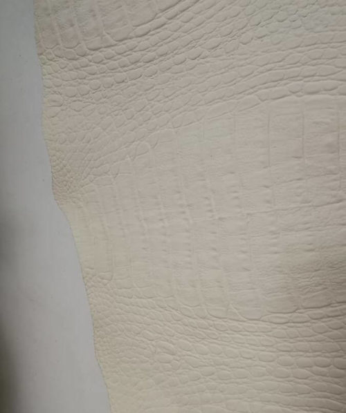 Galanterinė oda - šviesi, kroko raštas, 1mm, 160dm2 - Image 3