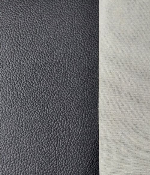 Dirbtinė oda "Mercedes" - juoda, stambesnės faktūros, 1,2mm - Image 2
