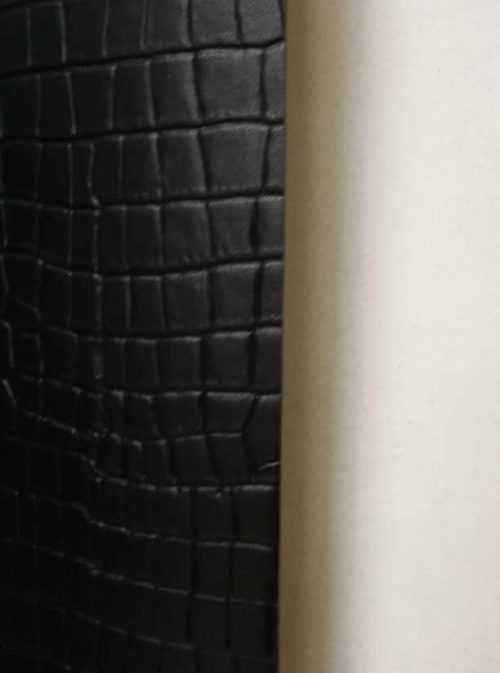 Leather for belt - black, crocodile imitation, 3mm, 155x20 - Image 4