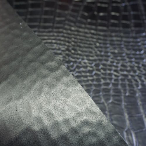 Diržinė oda - juoda, kroko imitacija, 3mm, 116x65 - Image 3