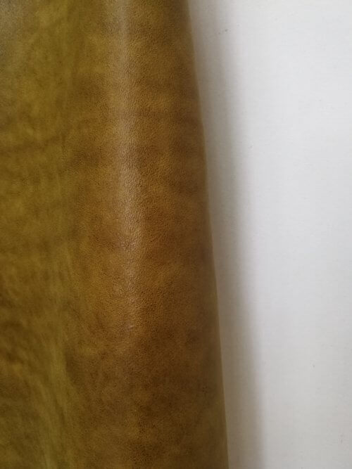 Galanterinė oda - rudai žalsva, sendinta, minkšta, 1,7mm, 140x82 - Image 2