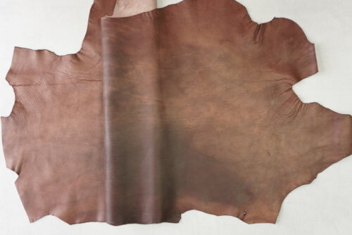 Galanterinė oda - ruda, marga, natūralios fakt., minkšta, 2mm, 168x77 - Image 2