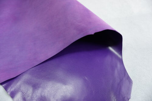 Drabužinė/galanterinė oda - "Ševro", violetinė, standesnė, kietesnė, 0,9mm, 35dm2 - Image 2