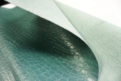 Galanterinė oda - kroko imitacija, žalia, vidut. kietumo, 1,1mm, 160x88 - Image 2