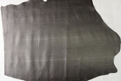 Galanterinė oda - gyvatės rašto, juoda, minkšta, 0,9mm, 110x90 - Image 2