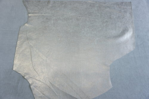 Galanterinė oda - sidabro sp., faktūrinė, minkšta, 1,0mm, 85x69 - Image 2