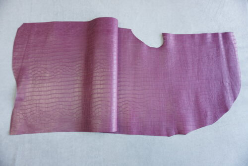 Galanterinė oda - kroko imitacija, alyvinė, minkšta, 1mm, 120x48 - Image 2