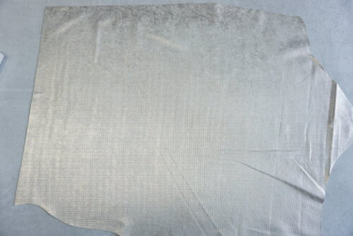 Galanterinė oda - sidabro sp., fakt., minkšta, 0,8mm, 100x80 - Image 2
