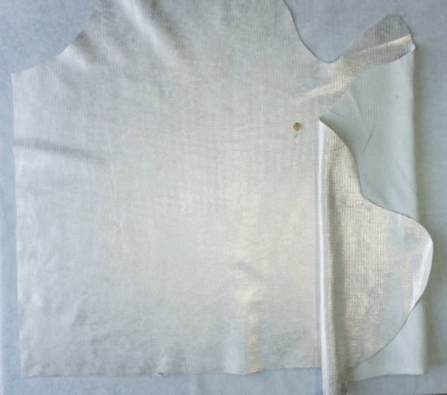 Galanterinė oda - sidabro sp., fakt., minkšta, 0,9mm, 125x96cm - Image 4