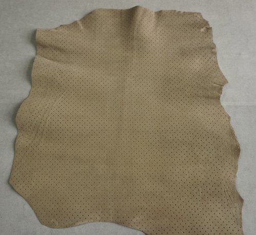Galanterinė oda - perforuota, smėlio/pistacijų sp., 1,2-1,3mm, 50x44 - Image 3