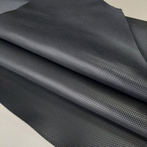 Automobilinė oda - juoda, smulkaus dalinio perforo, 1,2-1,4mm, 100x85 - Image 2