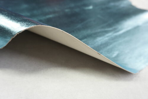 Haberdashery leather - blue, shiny, medium hardness, 0,8mm, 86x67 - Image 4