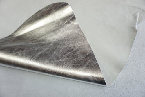 Galanterinė oda - sidabro sp., minkšta, 0,7mm, 80x70 - Image 3