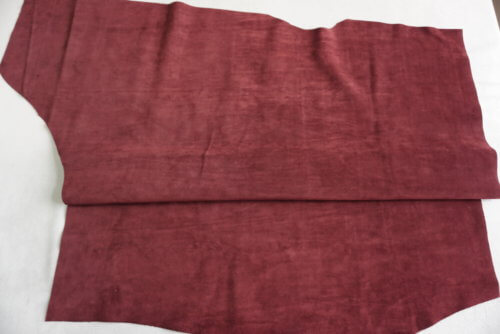 Galanterinė oda - veliūras "Špaltas", burgundiška sp., minkšta, 1,3mm, 96x97 - Image 2