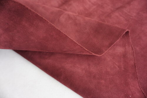 Galanterinė oda - veliūras "Špaltas", burgundiška sp., minkšta, 1,3mm, 96x97 - Image 4