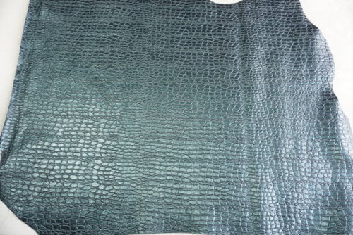 Galanterinė oda - kroko imitacija, mėlyna, vidut. minkšt., 0,9mm, 104x87 - Image 2