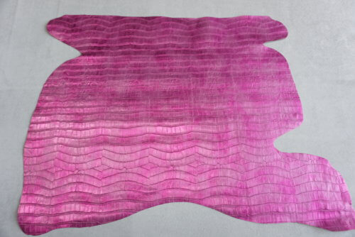 Galanterinė oda - kroko imitacija, rožinė, minkšta, 0,7mm, 59x47 - Image 2