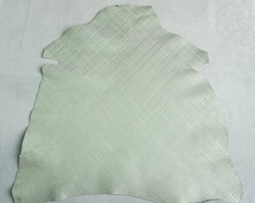 Galanterinė oda - dekoruota, žalsva, minkšta, 0,9mm, 54x50 - Image 2
