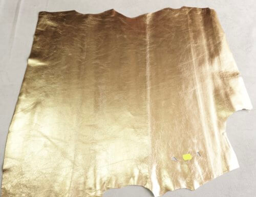 Galanterinė oda - dekoruota, aukso sp., minkšta, 0,7mm, 76x65 - Image 2