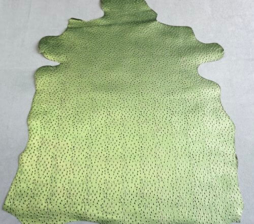 Galanterinė oda - stručio imitacija, žalia, vidut. kietumo, 0,7mm, 67x53 - Image 2