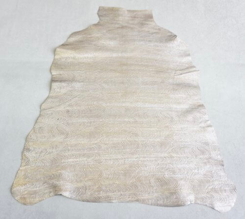 Galanterinė oda - sidabro/aukso sp., fakt., minkšta, 0,8mm, 54x46 - Image 2