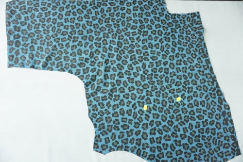 Galanterinė oda - dekoruota, mėlyna/juoda, matinė, minkšta, 1,3mm, 110x80 - Image 2