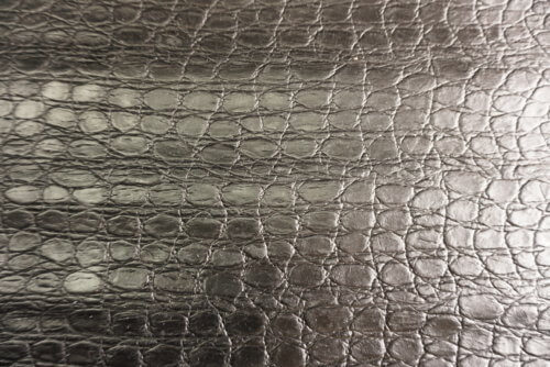 Galanterinė oda - kroko imitacija, juoda, minkšta, 0,7mm, 104x93 - Image 2