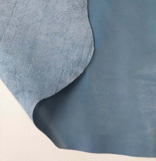 Galanterinė oda - mėlyna, lygi, minkšta, plona 1,1mm, 165x80 - Image 3