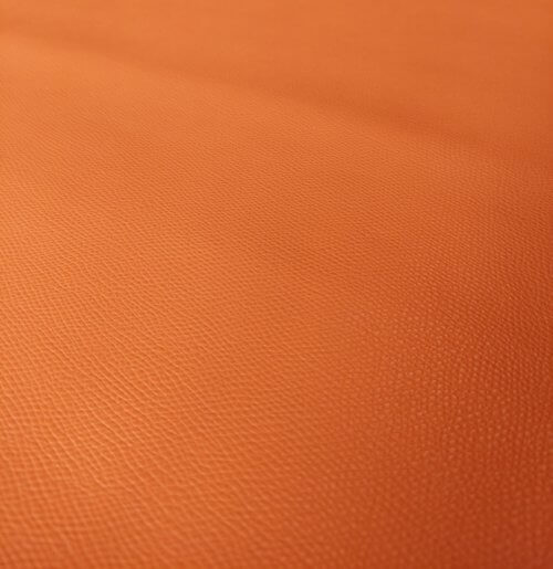 Galanterinė oda - oranžinė, faktūrinė, minkšta, 1,4mm, 128x80 - Image 4