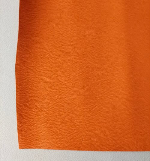 Galanterinė oda - oranžinė, faktūrinė, minkšta, 1,4mm, 128x80 - Image 2