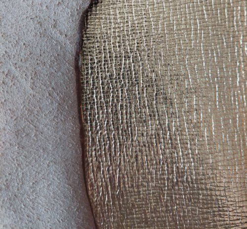 Galanterinė oda - auksinė, kietoka, laminuota, 1,2mm, 75x65 - Image 4