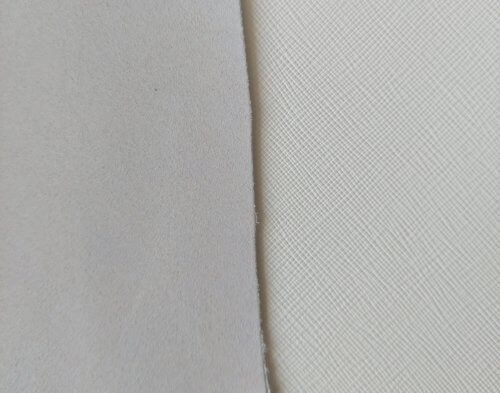 Galanterinė oda - balta, faktūrinė, minkšta, 1,5mm, 148x80 - Image 2