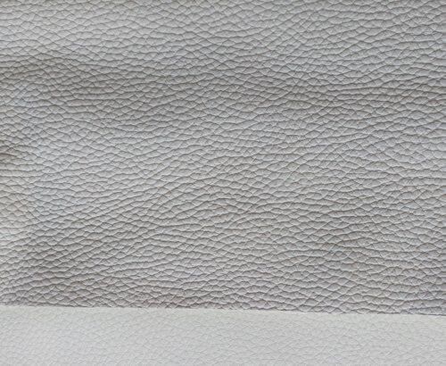 Galanterinė oda - šviesiai kreminė, faktūrinė, stora, minkšta, 1,8mm, 100x90 - Image 3