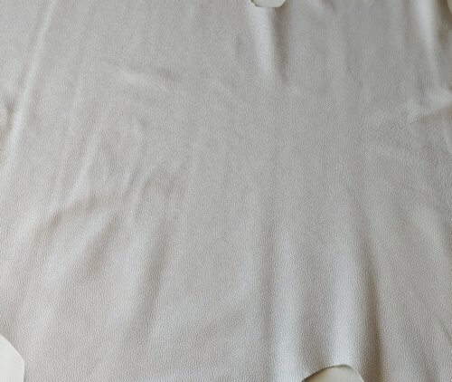 Galanterinė oda - šviesiai kreminė, faktūrinė, stora, minkšta, 1,8mm, 100x90 - Image 2