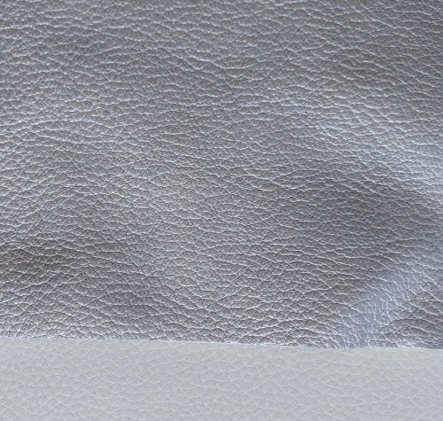 Galanterinė oda - sidabrinė, faktūrinė, minkšta, 1,8mm, 113x80 - Image 3