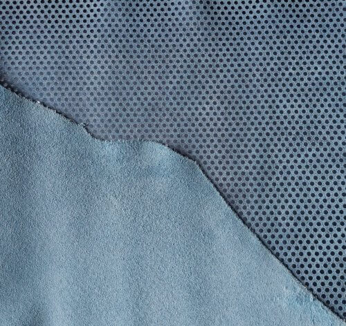 Galanterinė oda - mėlyna, dekoruota, minkšta, 1,6mm, 120x68 - Image 2