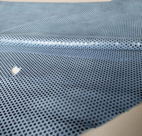 Galanterinė oda - mėlyna, dekoruota, minkšta, 1,6mm, 120x68 - Image 3