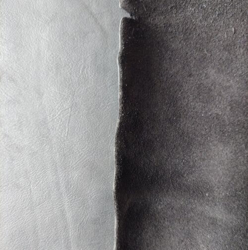 Galanterinė oda - juoda, minkšta, sendinto tipo, 3,8mm, 75x60 - Image 3