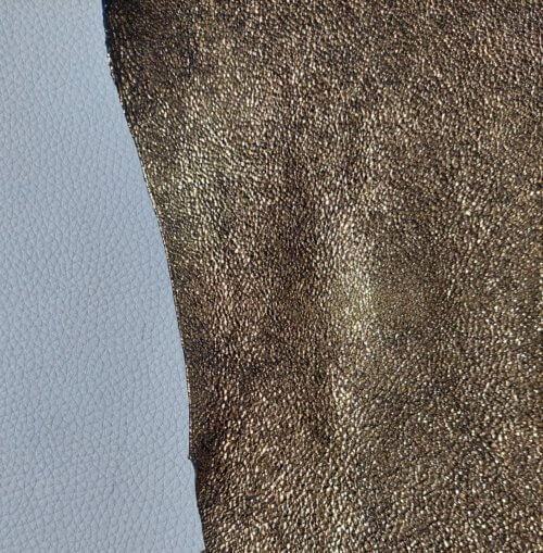 Galanterinė/drabužinė oda - auksinė, dekoruota, minkšta, 1,1mm, 80x59 - Image 4