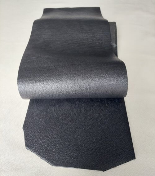 Diržinė oda - juoda, faktūrinė, minkšta, 3,5-4,0mm, 141x20 - Image 4