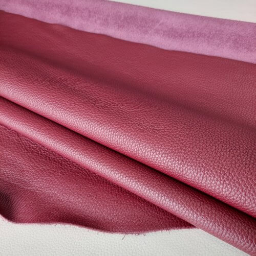 Galanterinė oda - Bordo, su faktūra, minkšta, 2,2-2,4mm, 123x103 - Image 2