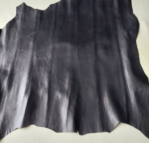 Galanterinė/drabužinė oda - intensyviai juoda, minkšta, 0,6mm, 60x50 - Image 3