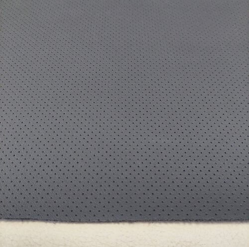 Automotive leather (Italy) - black, semi perforated, 1,3mm, 130x65 - Image 3
