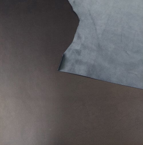 Galanterinė/Avalyninė oda - Juoda, kietoka, "Šlifuoto veido", 1,0mm, 120x68 - Image 4