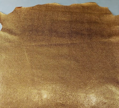Haberdashery leather - Gold color, textured, little rigid, 1,1mm, 100x96 - Image 4