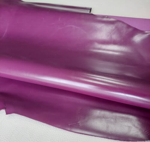 Haberdashery leather - Violet, plain, shiny, medium hardness, 0,9mm, 94dm2 - Image 3