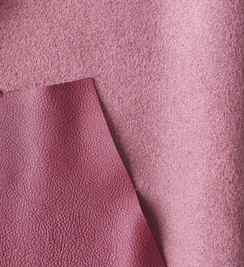 Haberdashery leather - Burgundy, soft, textured, 1,1mm, 190x100 - Image 2