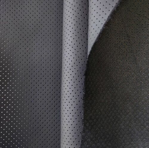 Automotive leather - black, perforated MK3, 1,2-1,4mm - Image 3